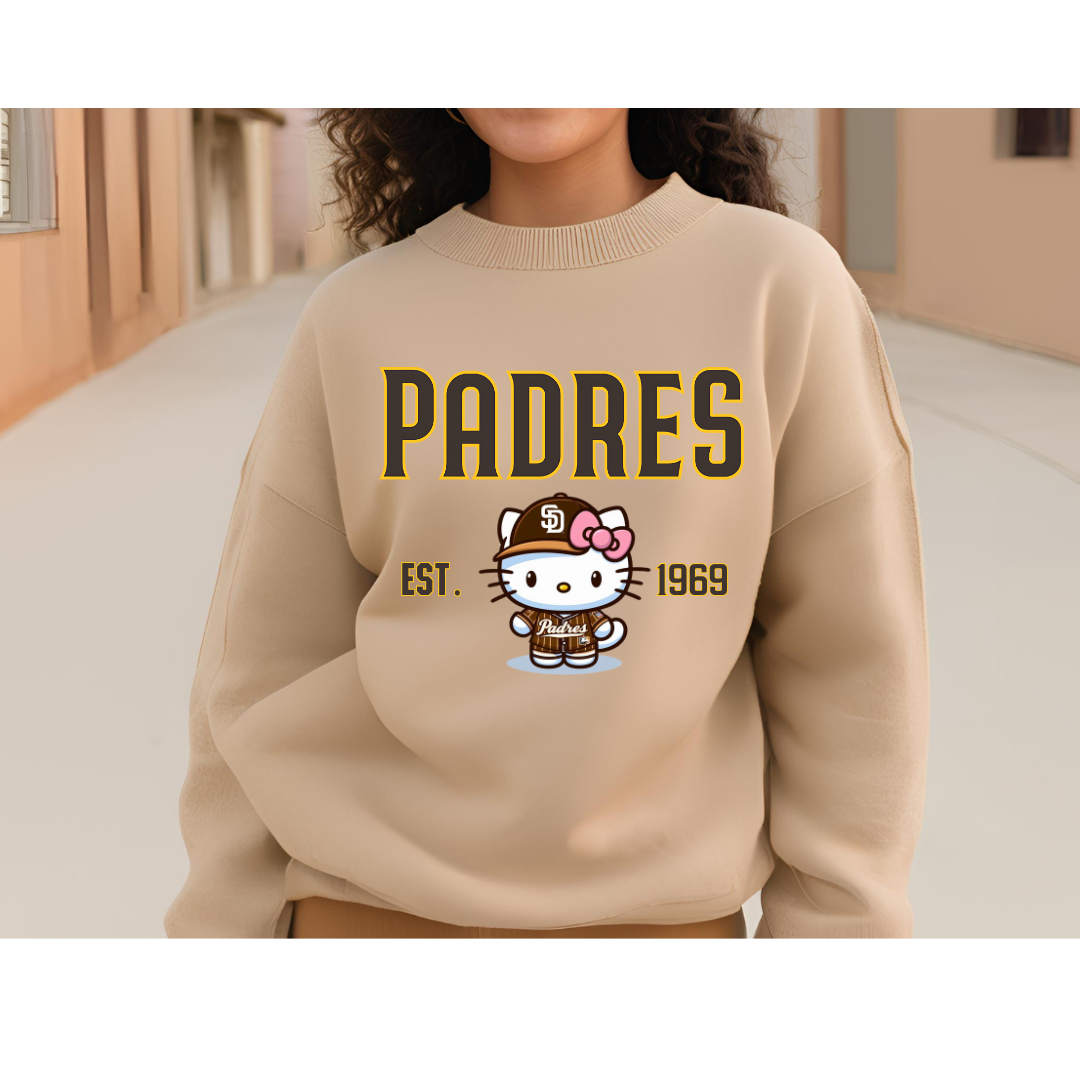 Padres Pink Bow Kitty Crewneck