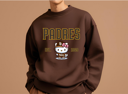 Padres Pink Bow Kitty Crewneck