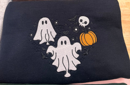 Ghosts Embroidered Crewneck