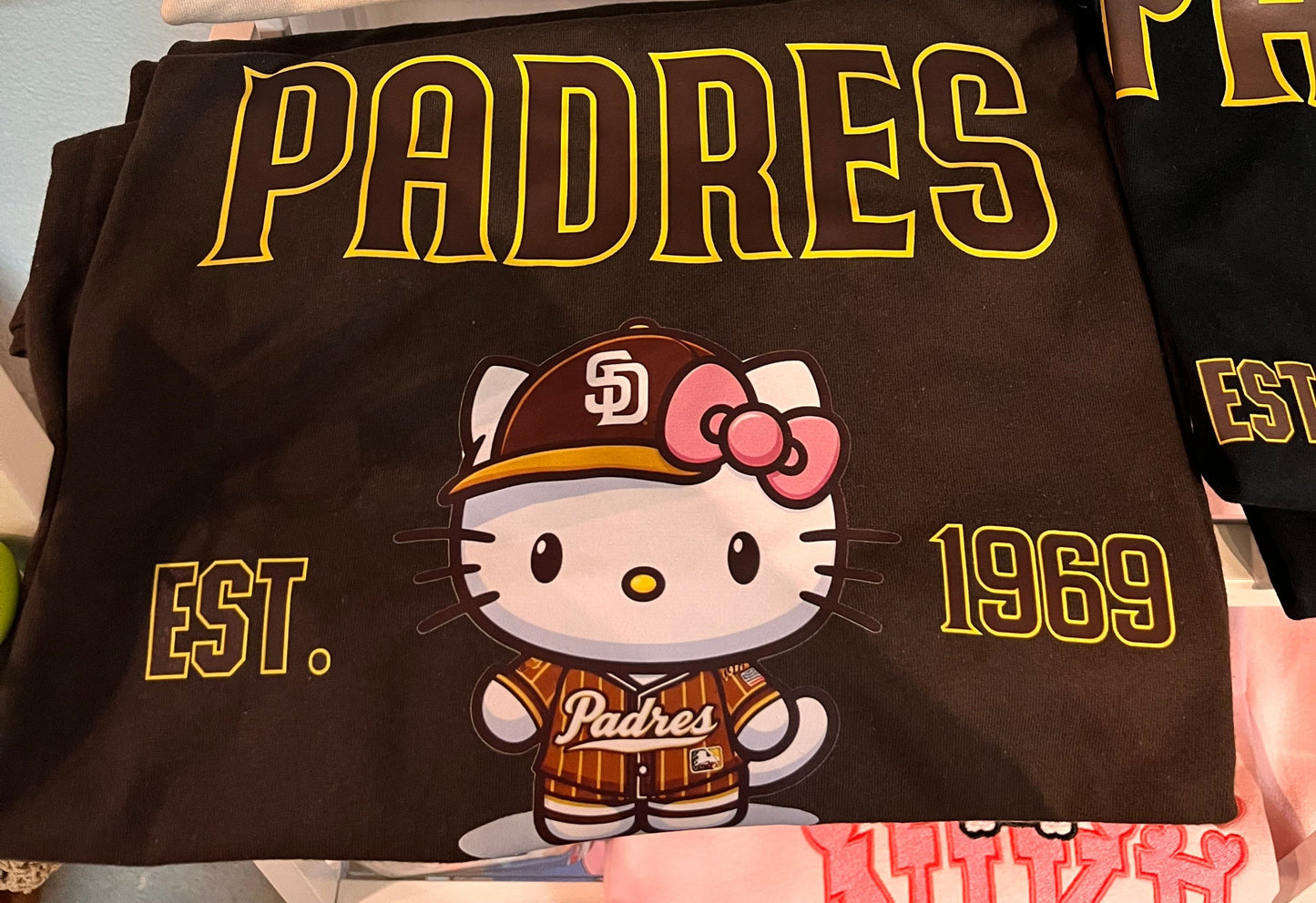 Padres Pink Bow Kitty Crewneck