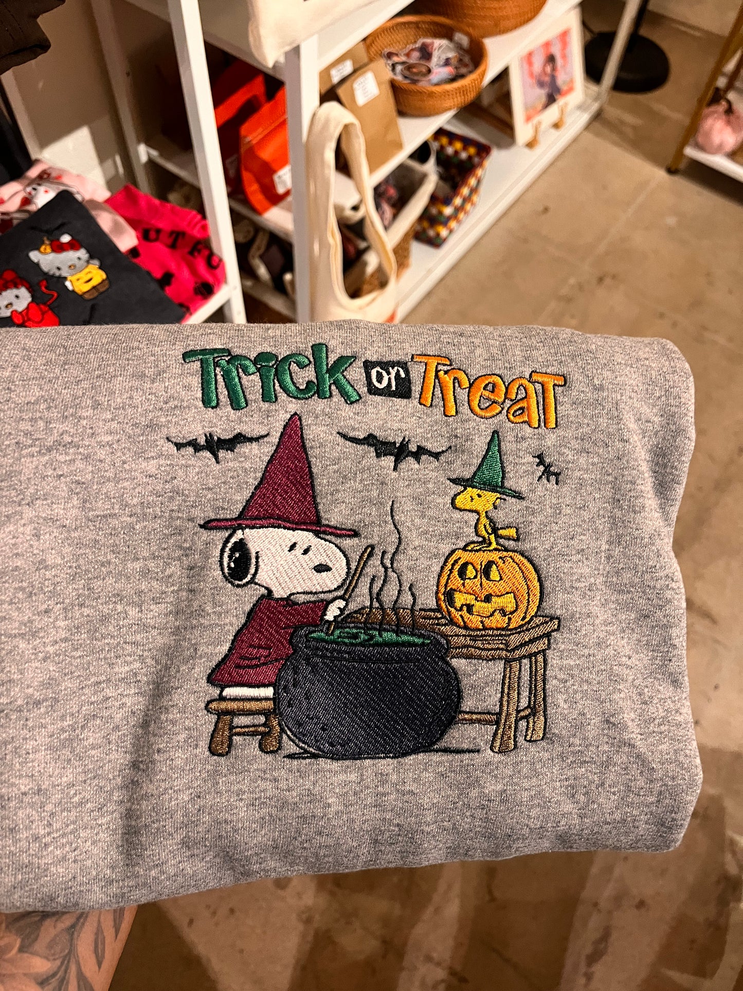 Trick or Treat Snoopi Halloween Embroidered Apparel